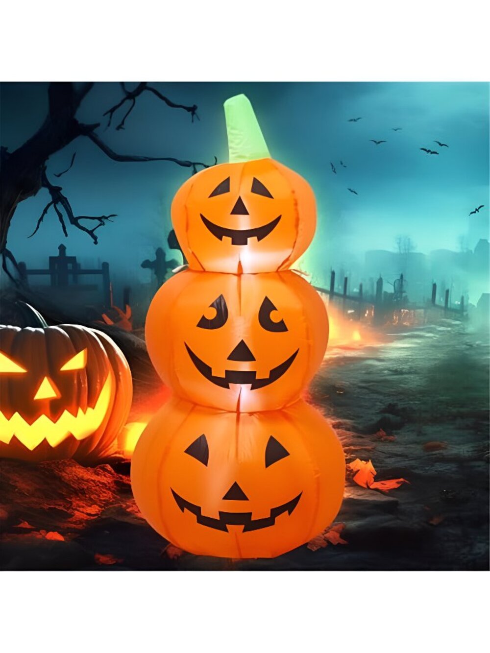 TRMESIA 3.5FT Halloween Inflatables Blow up 3 Pumpkins Outside Decoration